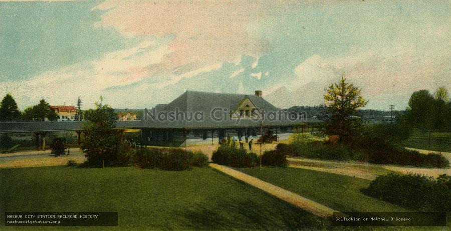 Postcard: Railroad Station, Wellesley, Massachusetts